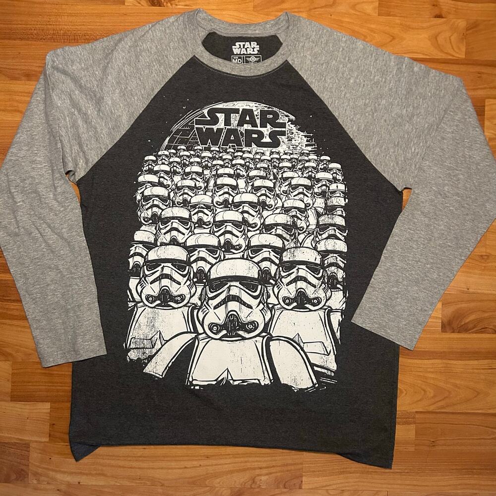 Star Wars Storm Troopers Long Sleeve Baseball Tee Medium